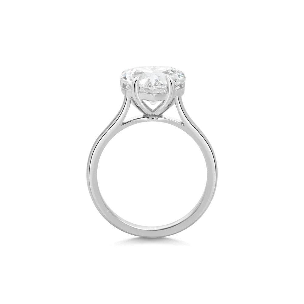 Miyuki Heart Solitaire Ring
