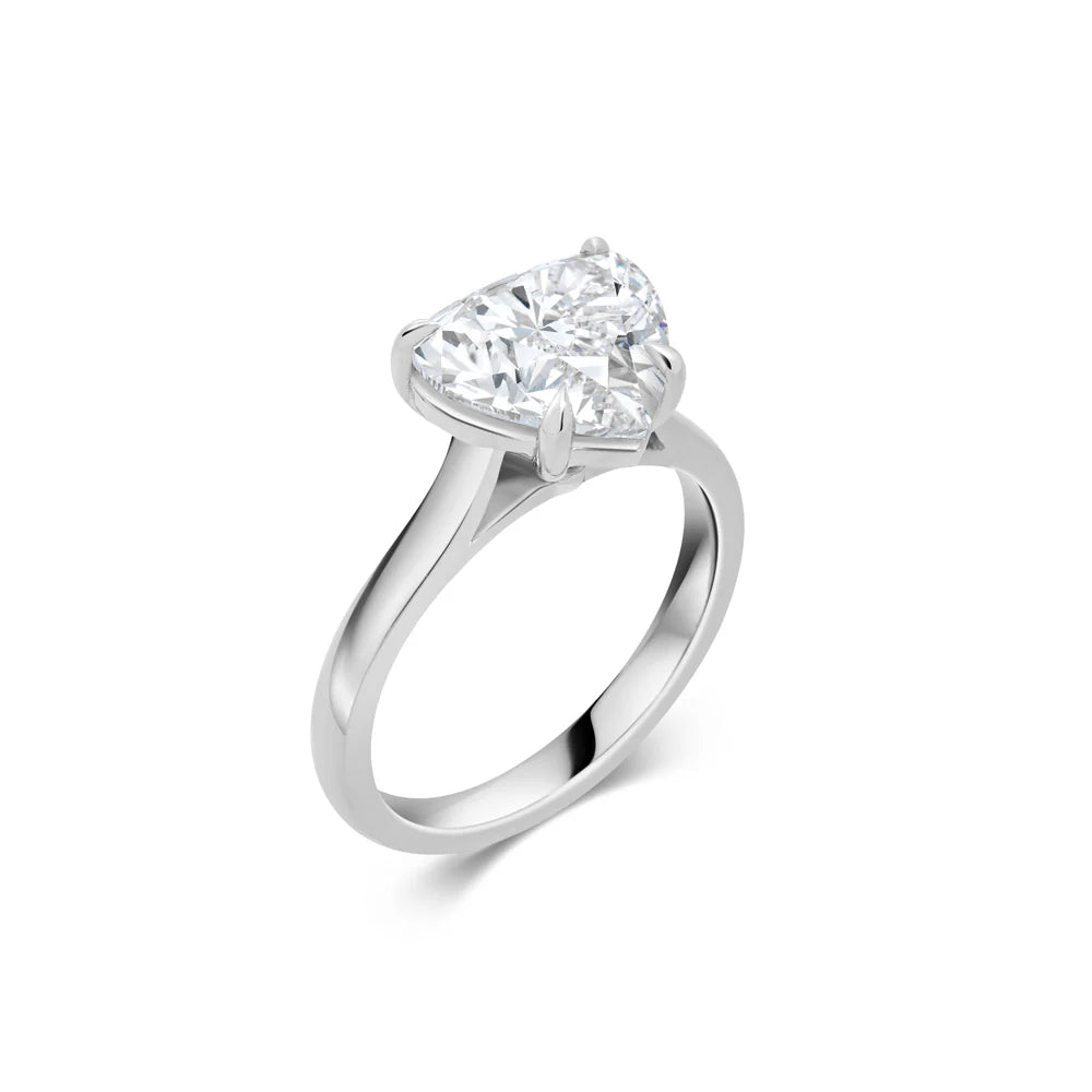 Miyuki Heart Solitaire Ring