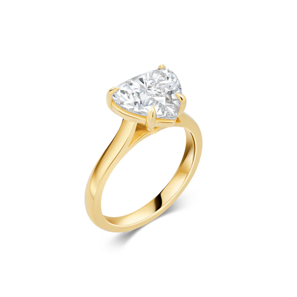 Miyuki Heart Solitaire Ring