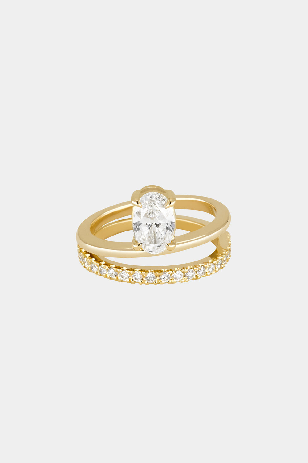 Duo Band Oval Ring