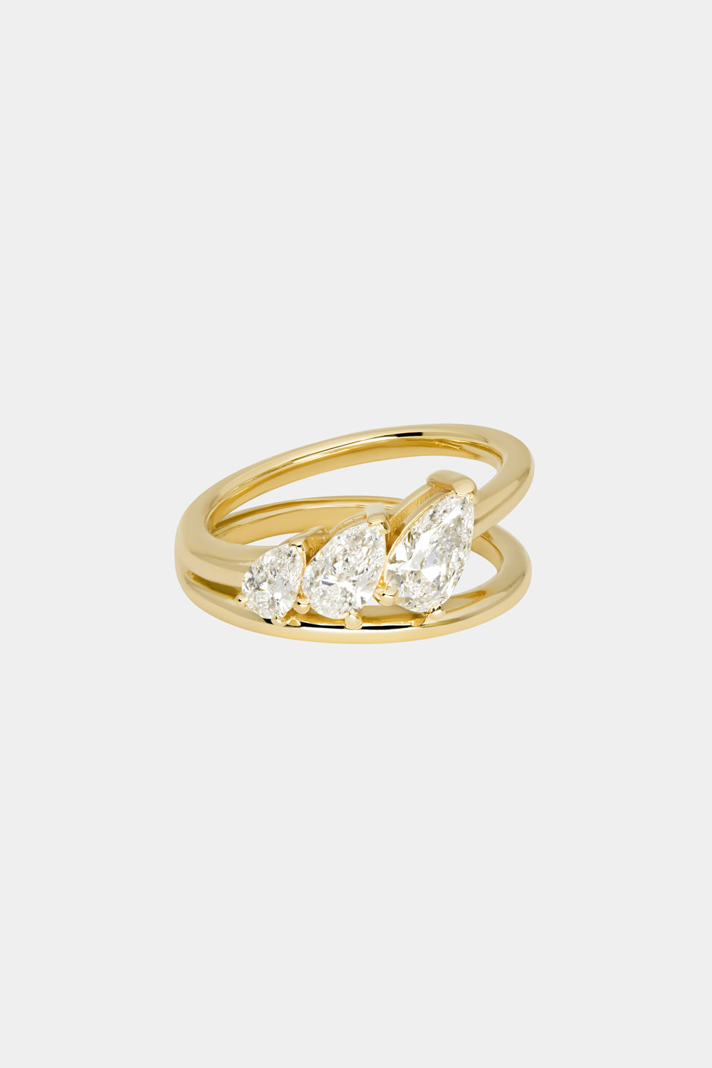 Triple Pear Diamond Ring