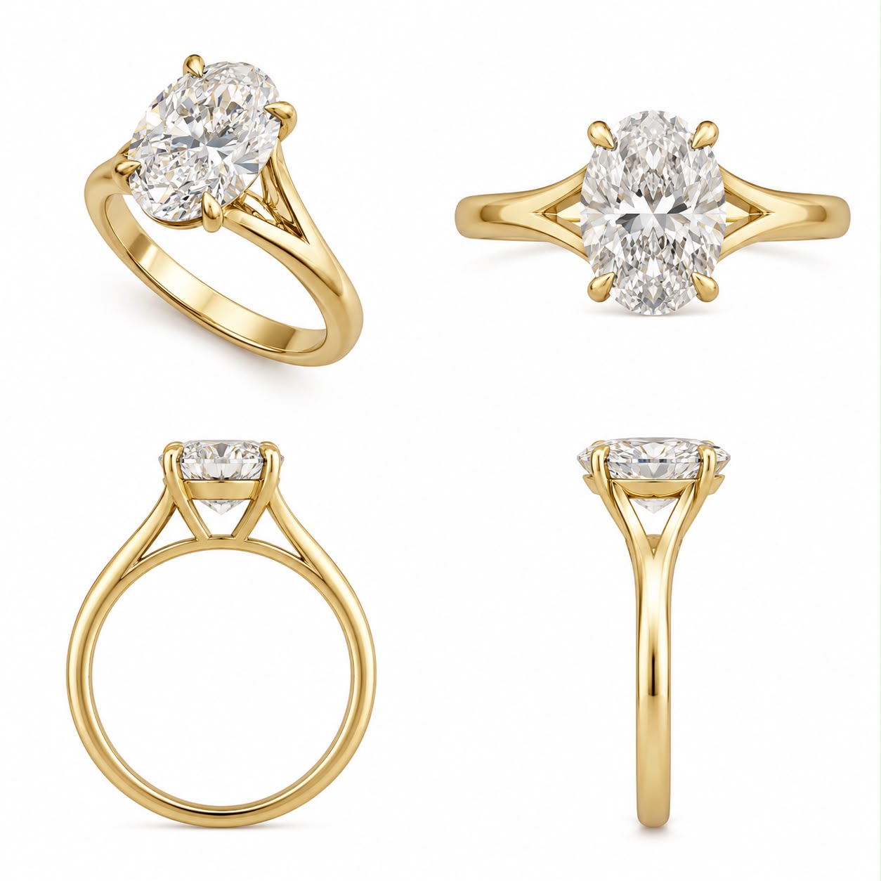 Luna oval solitaire ring