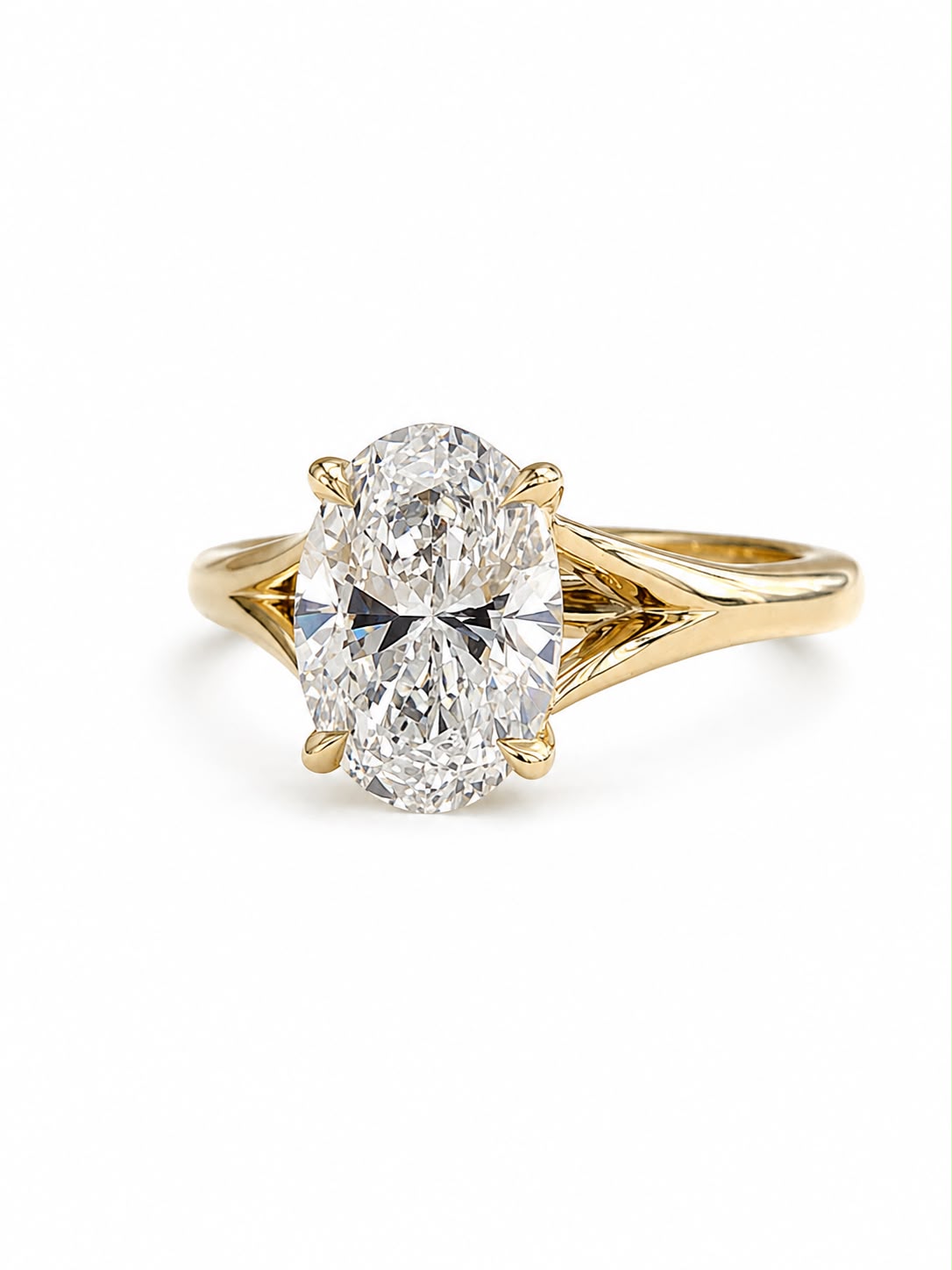 Luna oval solitaire ring