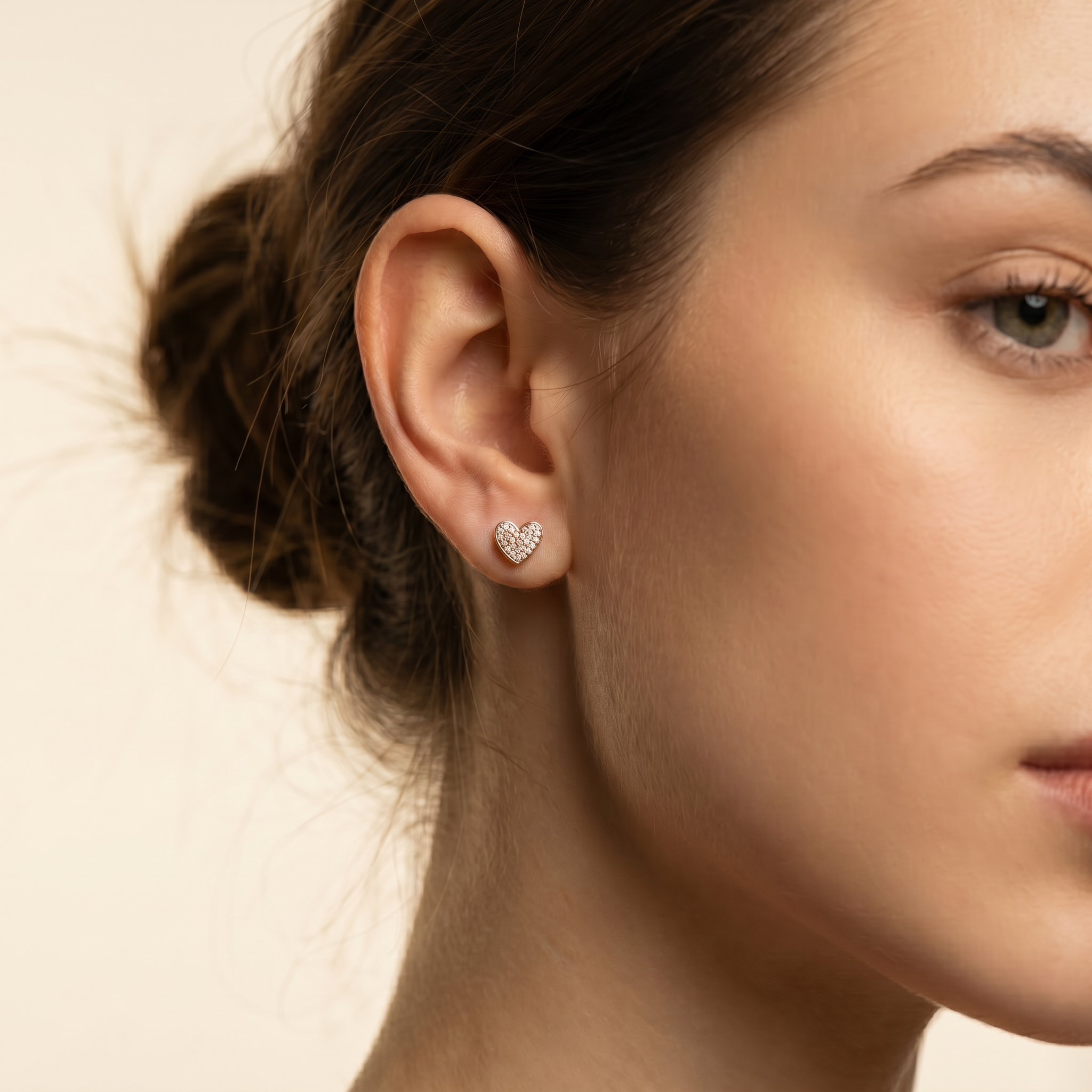 Heart-Shaped Stud Earrings