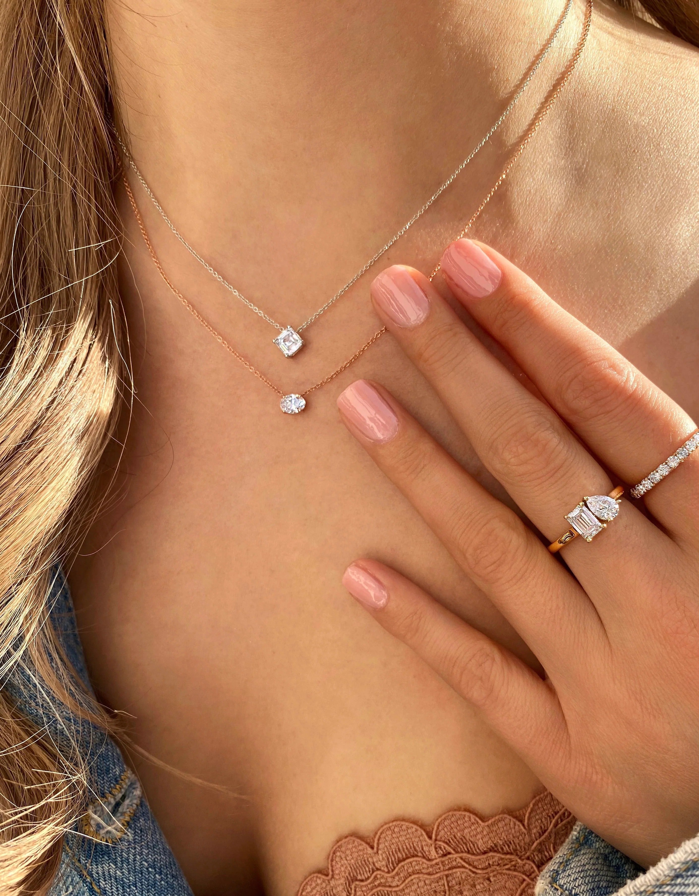 Kishani Riva Oval Diamond Necklace
