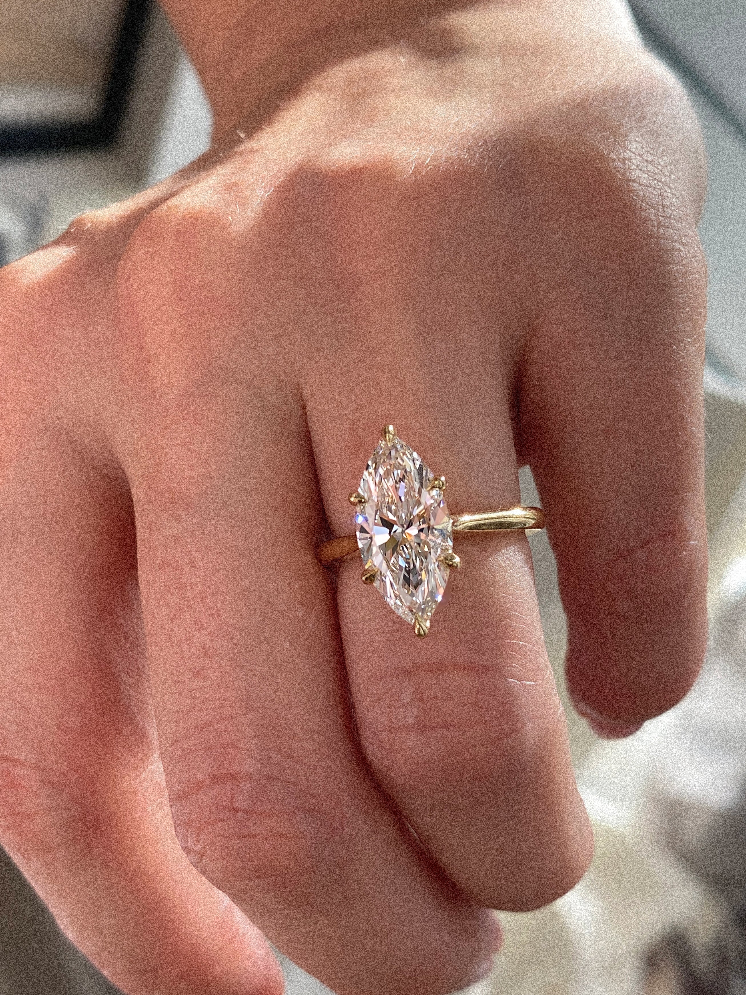 Kishani Alex 2.0ct Marquise Solitaire Ring