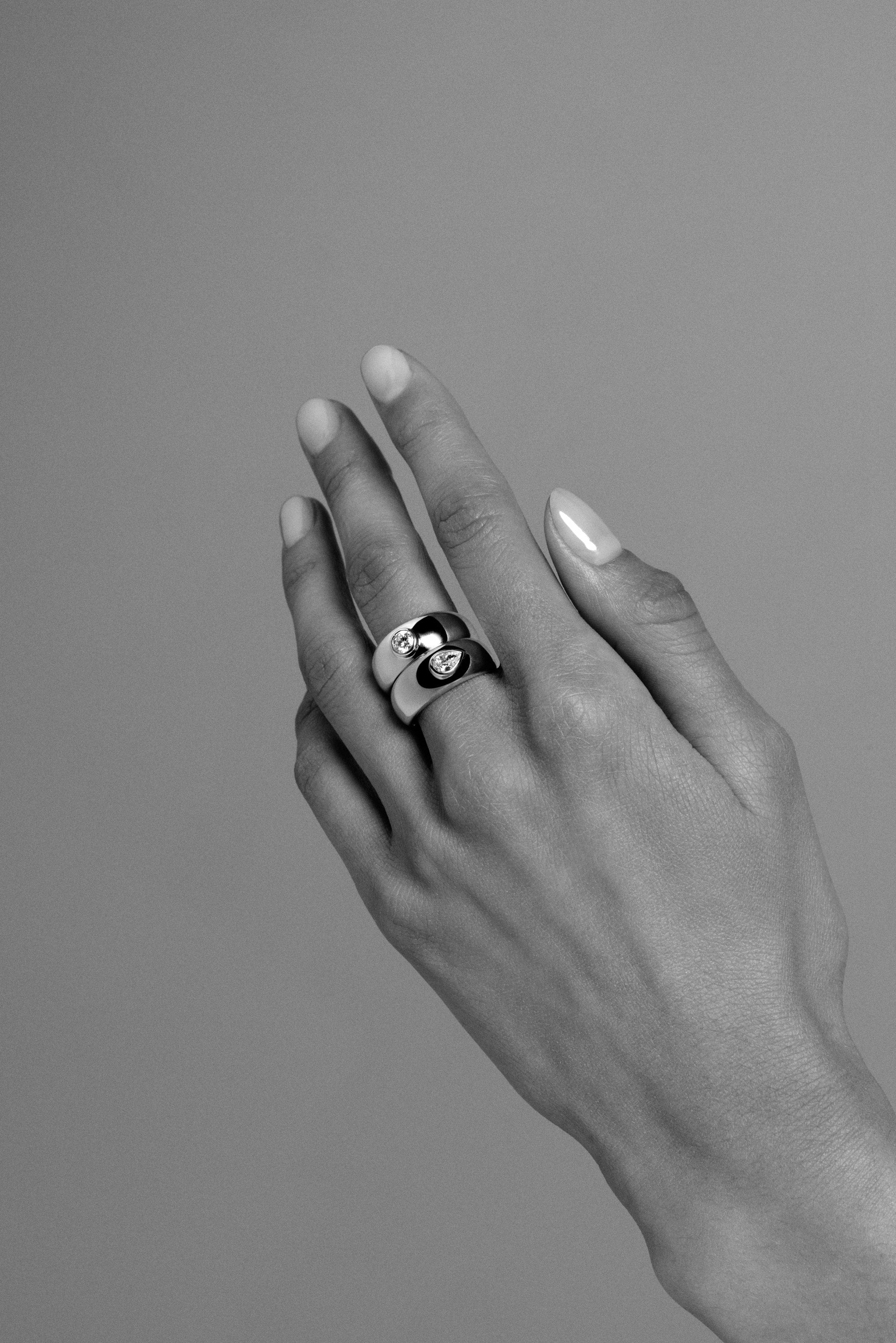 Luxe Pear Bezel Statement Ring