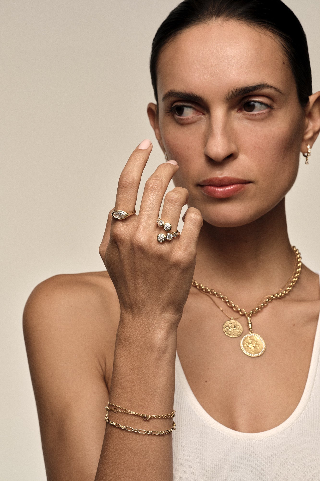 The Round Diamond Bezel Wrap Ring