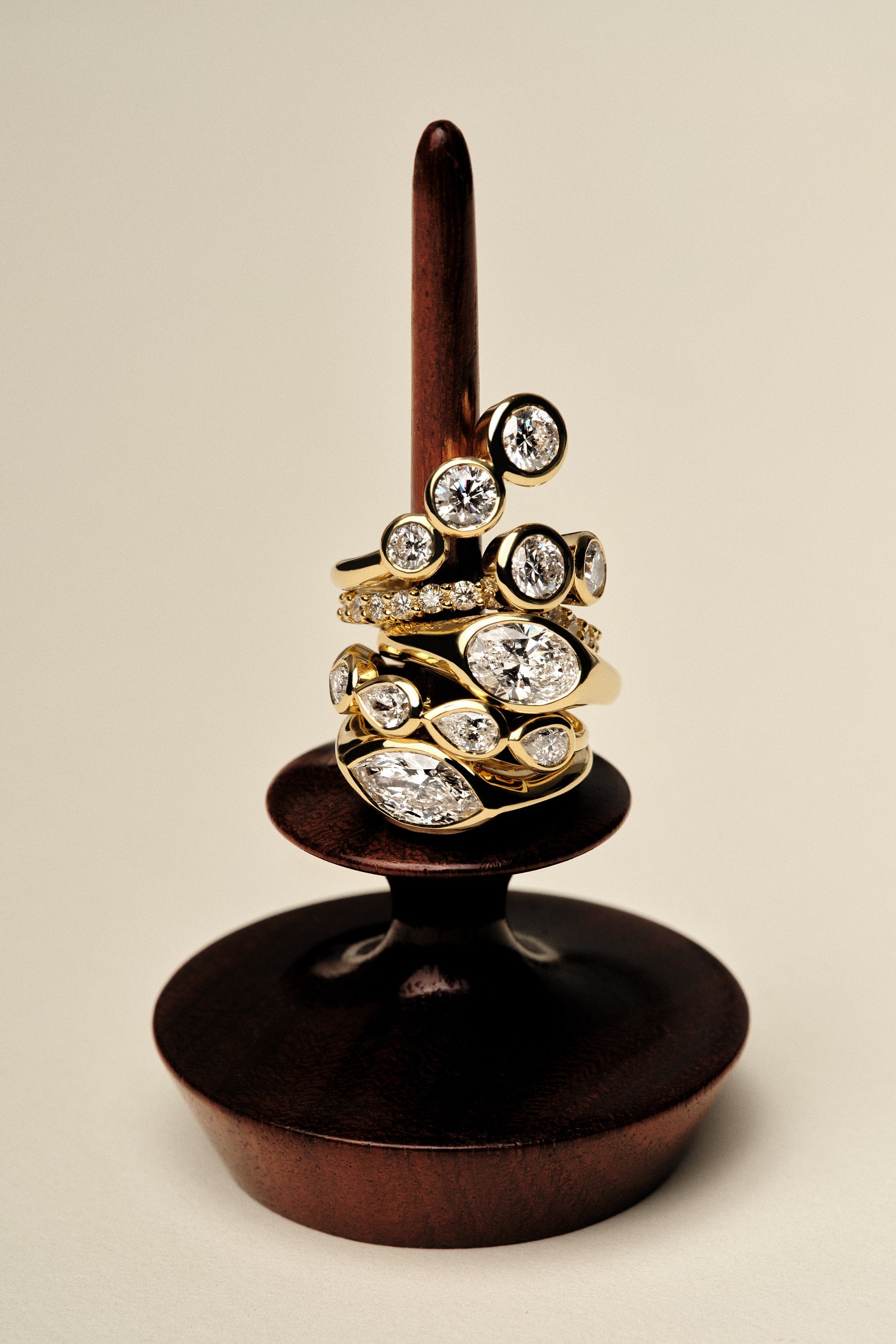 The Round Diamond Bezel Wrap Ring